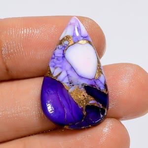 Natürliche Violet Rose Weiß Buffalo Kupfer Türkis Birne Form Cabochon Lose Edelstein für die Herstellung von Schmuck 27X16X4mm (Stein als Bild