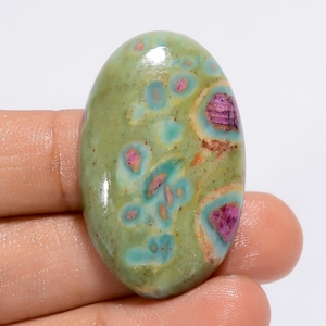 Natural Ruby Fuchsite Oval Shape Cabochon Loose Gemstone For Making Jewelry 62 Ct. 38X24X8 mm (Stone as picture )