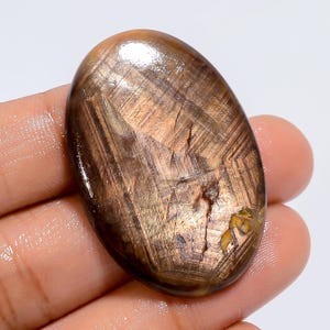 Zaffiro dorato naturale, pietra preziosa ovale cabochon per la creazione di gioielli, 60 carati, 37 x 20 x 3 mm (pietra come da foto)
