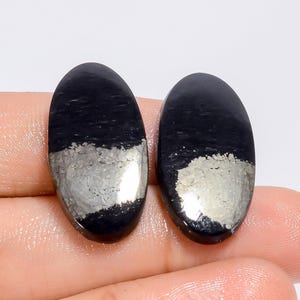 Par de pedras preciosas soltas cabochão oval dourado natural apache para fazer brincos 37 Ct. 25X12X3 mm (par como na imagem)