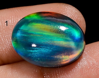 Aurora Doublet Opal Cabochon Loose Gemstone Aurora Opal Crystal Oval Shape Welo Fire Aurora Double Gemstone For Making Jewelry