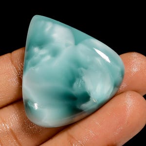 Cabochão de hemimorfita natural em formato de coração, pedra preciosa solta para fazer joias, 64 ct. 33 x 32 x 8 mm (pedra como na foto)