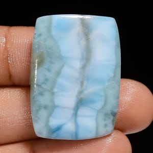 Larimar naturale a forma di cabochon, pietra preziosa sfusa, pectolite, pietra preziosa per la creazione di gioielli, 51 ct, 30x21x7 mm (pietra come da foto).