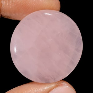 Quarzo rosa naturale Pietra preziosa Quarzo rosa Cabochon Quarzo rosa rotondo Pietra rosa 29X29X5 mm Misura 45 carati Quarzo rosa (Quarzo rosa come immagine