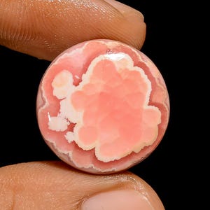 天然ロードクロサイト ラウンドシェイプ カボション ルースジェムストーン ジュエリー製作用 23カラット 20X20X5 mm (石は写真の通り)