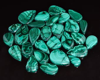 Natural Green Malachite Cabochon: Wholesale Gemstone Lot
