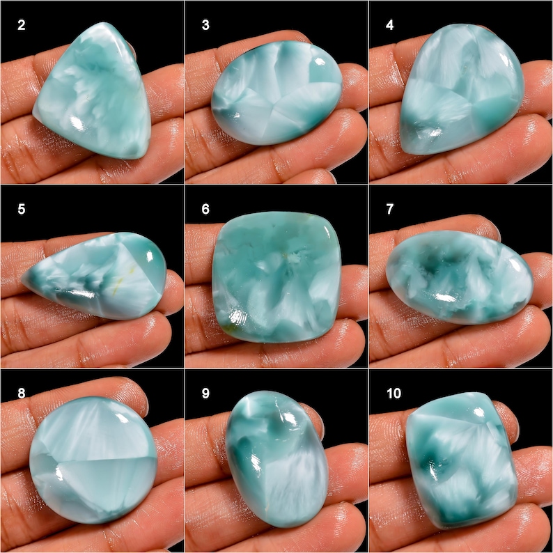 Natural Hemimorphite Gemstone Good Quality Stone Hemimorphite Cabochon Sky Blue Hemimorphite Stones Sky Blue Cabochon ( Stone as picture image 2