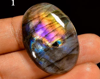 Natural Labradorite Cabochon, Multi Fire Labradorite Gemstone, Loose Gemstone,  Both Side Hand Polish (Stone as picture