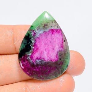 Natürliche Rubin Zoisit Birne Form Cabochon Lose Edelstein für die Herstellung von Schmuck 47 Ct. 34X24X4 mm (Stein wie Abbildung)