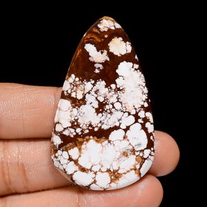Natürliche Wilde Pferd Magnesit Jaspis Birnenform Cabochon Lose Edelstein für die Herstellung von Schmuck Gewicht 62 Karat Größe 50X30X4mm (Stein wie Abbildung