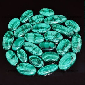 Natural Malachite Cabochon Wholesale Malachite Gemstone Lot Oval Shape Green Malachite Crystal For Jewelry Making Stone, Gift For Her