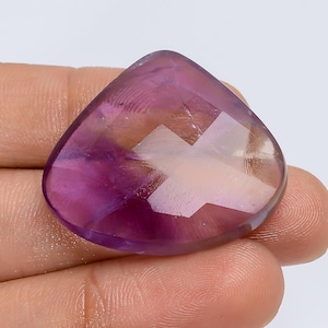 Amétrine naturelle en forme de coeur, pierres précieuses en vrac à facettes, pierre d'amétrine coupée en rose pour la fabrication de bijoux, 50 carats. 27X31X6 mm (Pierre comme sur l'image)
