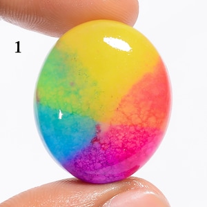 Natürlicher Regenbogen Solor Quarz Cabochon Multi Crystal Glatt Beidseitig polierter Qualitätsstein Multi Solar Quarz Stein (Stein wie gesehen