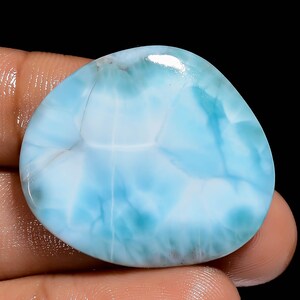 Natürlicher Larimar Fancy Form Cabachon Lose Edelstein für die Herstellung von Schmuck 38 Ct. 31X28X4 mm (Stein wie Abbildung)