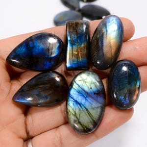 Natürliche Labradorit Cabochon Lose Edelstein 10 Stück Lot für die Herstellung von Schmuck Gewicht 233 Ct. Größe 23X22 30x18 mm
