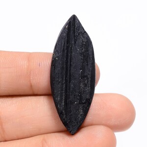 Natürliche schwarze Turmalin Druzy Marquise Form Cabochon Lose Edelstein für die Herstellung von Schmuck Gewicht 39 Karat Größe 40X15X6 mm