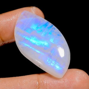 Cabochão de pedra da lua natural em formato de arco-íris, pedra preciosa solta para fazer joias, 50 ct. 38 x 19 x 7 mm (pedra como na imagem)