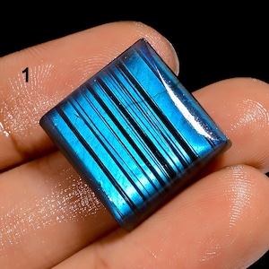 Cabujón de labradorita natural, cristal de labradorita cuadrado y rectangular, piedra de labradorita azul, piedra para joyería (piedra como en la imagen)