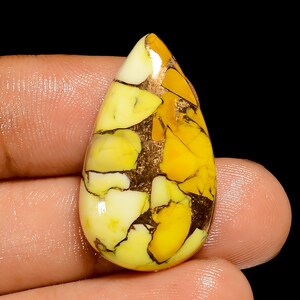 Natürlicher Honig Kingman Türkis Birnenform Cabochon Lose Edelstein für die Herstellung von Schmuck 22 Ct. 28X16X5 mm (Stein wie Abbildung