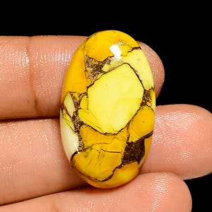 Natürlicher Honig Kingman Türkis Oval Form Cabochon Lose Edelstein für die Herstellung von Schmuck 24 Ct. 28X17X5 mm (Stein wie Abbildung