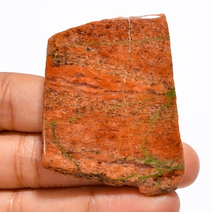Imaculada qualidade superior 100% natural unakite fatia de formato extravagante pedra preciosa solta para fazer joias 51x40x7 mm 146 ct.