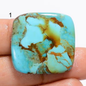 Cabujón de turquesa Kingman natural, piedra preciosa de turquesa Kingman en forma de cojín, cristal turquesa azul cielo, piedra para hacer joyas, regalo para ella