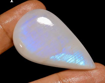 Rainbow Moonstone Cabochon: Loose Gemstone, Jewelry Making Stone - Free Drilling