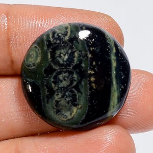 Natural Kambaba Jasper Gemstone Flat Back Polish Green Kambaba Jasper Stone 23X23X6 mm Size 27 Carat Star Galaxy Jasper Stone ( As Picture