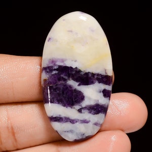 Cabochão de fluorita de calcita natural, formato oval, pedra preciosa solta, cristal de fluorita, tamanho 43x23x6mm, peso 64 ct. Fazendo joias (pedra como imagem)