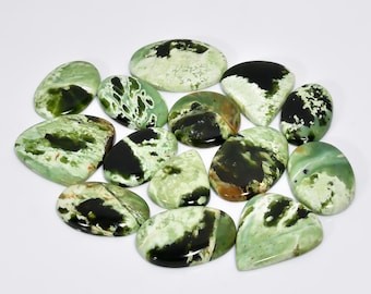 Natural Chrome Chalcedony Cabochon: Green Crystal Gemstone Lot