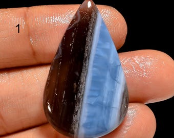 Natural Blue Opal Gemstone, Owyhee Blue Opal Cabochon, Loose Cabochon for Jewelry Making, Polished Opal Stone