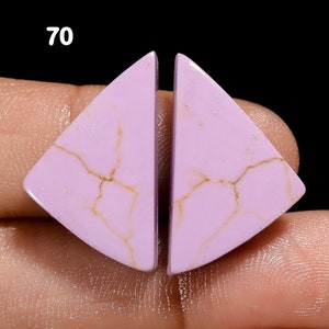 Paire de phosphosidérites naturelles Cabochon rose Paire de pierres précieuses de phosphosidérite roses Paire de cristaux lisses et poli