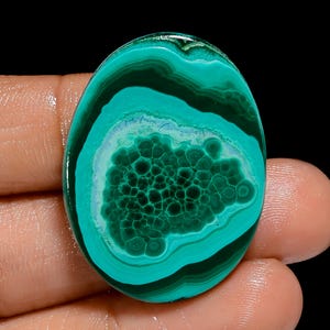 Natürliche Malachit Oval Form Cabochon Lose Edelstein für die Herstellung von Schmuck 54 Ct. 33X24X4 mm (Malachit als Abbildung)