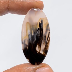 Natürlicher Stick Achat Oval Form Cabochon Lose Edelstein für die Herstellung von Schmuck 33 Ct. 37X18X4 mm (Stein wie Abbildung)