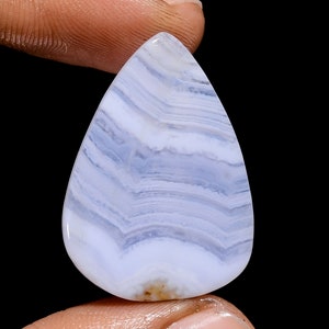 Pietra preziosa di agata di pizzo blu naturale Goccia di agata di pizzo blu Cristallo di pizzo blu Cabochon 30X21X3 mm Dimensione 20 carati Pietra