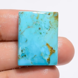 Natuurlijke Kingman-turkoois cabochon, hemelsblauw turkoois kristal, rechthoekige Kingman-turkoois edelsteen, maat 25 x 19 x 6 mm, gewicht 29 karaat