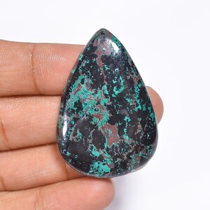 Pedras preciosas de azurita natural, cabochão em formato de gota, pedras de azurita 43x29x7 mm, pedras de azurita de 110 quilates (azurita como imagem