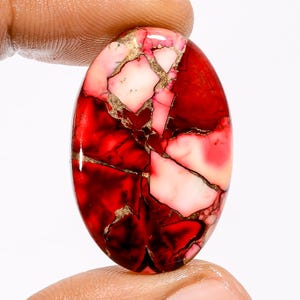 Raro cabochon di turchese di bufalo rosso / turchese di bufalo rosso / 31 x 20 mm di forma ovale turchese di bufalo rosso / pietra per la creazione di gioielli / regalo per lei