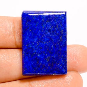 Natural Lapis Lazuli Rectangle Shape Cabochon Loose Gemstone For Making Jewelry 45 Ct. 29X20X5 mm  ( Stone As Picture )
