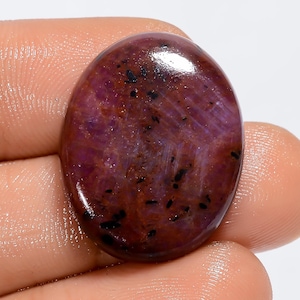 Natürlicher Trapiche rosa Saphir Oval Form Cabochon Lose Edelstein für die Herstellung von Schmuck 29 Ct 23X18X4mm (Stein als Abbildung)