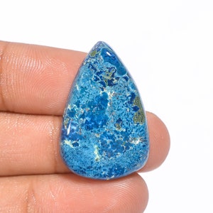 Pedras preciosas de azurita natural, cabochão em forma de gota, pedras de azurita, 29x19x6 mm, 30 quilates, pedras de azurita (azurita como imagem