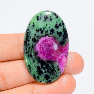 Natürlicher Rubin Zoisit Oval Form Cabochon Lose Edelstein für die Herstellung von Schmuck 52 Ct. 40X24X4 mm (Stein wie Abbildung)