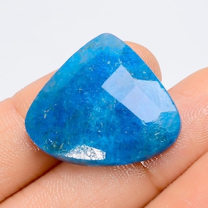 Natürliche Neon Blau Apatit Herzform facettierte lose Edelstein Rose geschnitten Apatit für die Herstellung von Schmuck 26 Ct. 22X25X4 mm (Stein wie abgebildet