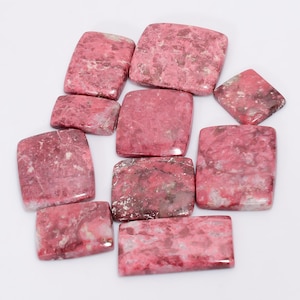 Natürliche Rosa Thulit Cabochon Rosa Thulit Kristall Lot 10 Stück Lot 14X13 27 x 14 mm Größe Radiant Form Tinny Größe Pink Crystal