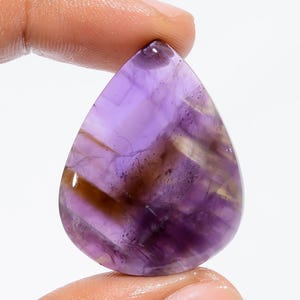 Cabochão de ametista natural, pedra preciosa de ametista solta, cristal de ametista em formato de pêra, pedra de nascimento, tamanho 33X26X6mm, peso 43 quilates, presente para ela
