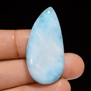 Larimar Natural Cabochão em Formato Extravagante, Pedra Preciosa Solta, Pectolita, para Fazer Joias, 48 Ct. 39x19x6 mm (Pedra como na imagem)