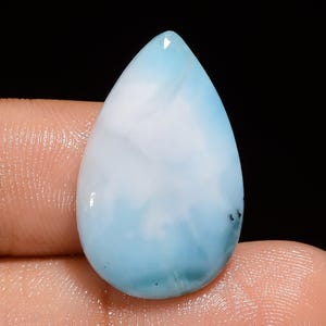 Natürliche Larimar Birnenform Cabochon Lose Edelstein Pektolith Edelstein für die Herstellung von Schmuck 15 Ct. 25X15X4 mm (Stein wie Abbildung)