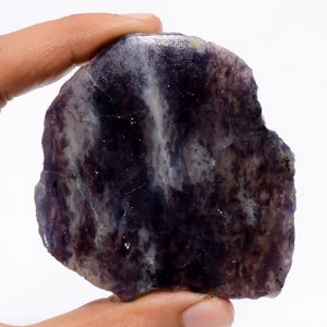 Natuurlijke Iolite Sunstone Slice Stone Raw Iolite Sunstone Raw Palm Slab74X66X8 mm 326 Karaat Fancy Shape Raw Iolite Sunstone (Slice As picture