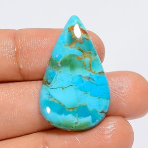 Natürliche Kingman Türkis Cabochon Birnenform Cabochon Lose Edelstein für die Herstellung von Schmuck 17 Ct. 32X19X4 mm (Stein wie Abbildung)
