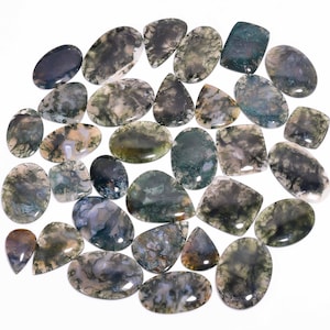 Natuurlijke mosagaat edelsteen / groothandel veel mosagaat cabochon / goede kwaliteit mosagaat / mosagaatkristal / gladde mosagaat